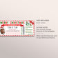Football Game Christmas Gift Ticket Editable Template, Christmas Surprise Sports Game Ticket, Holiday Voucher Gift Certificate Printable