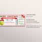 Tennis Game Christmas Gift Ticket Editable Template, Christmas Tennis Match Tournament Sports Game Ticket, Holiday Voucher Gift Certificate