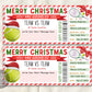 Tennis Game Christmas Gift Ticket Editable Template