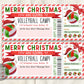 Christmas Volleyball Camp Gift Ticket Editable Template