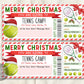 Christmas Tennis Camp Gift Ticket Editable Template