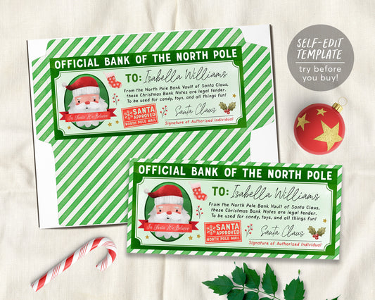 Christmas Money Envelope Editable Template