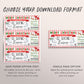 Ice Skating Lessons Christmas Gift Certificate Editable Template, Surprise Ice Skating Sports Voucher, Holiday Skating Membership Coupon