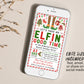 Elfin Good Time Invitation Editable Template, Funny Elf Christmas Holiday Party Invite For Adults, Dirty Secret Santa Gift Swap Party Evite