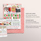 Christmas Movie Night Invitation Editable Template, Xmas Holiday Movie Party Invite Printable, Winter Outdoor Popcorn Movie, Winter Pajamas