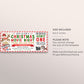 Christmas Movie Ticket Invitation Editable Template, Xmas Holiday Movie Night Gift Voucher Invite Printable, Santa Movie Family Night DIY
