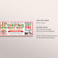 Christmas Birthday Movie Ticket Invitation Editable Template, Elf Xmas Holiday Movie Night Party Ticket Invite Printable, Winter Popcorn DIY