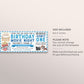 Movie Ticket Birthday Invitation Editable Template, Blue Cinema Movie Night Birthday Party Invite For Kids Printable, Pop On Over Sleepover
