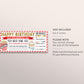 Movie Ticket Birthday Invitation Editable Template, Surprise Movie Night Gift Certificate Voucher, Cinema Theater Party Invite Printable DIY