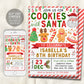 Cookies With Santa Birthday Party Invitation Editable Template