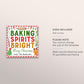 Baking Spirits Bright Tags Editable Template, Christmas Treats Bakery Gift Favor Tag Label, Cookie Gift Teacher Staff Co-worker Neighbor