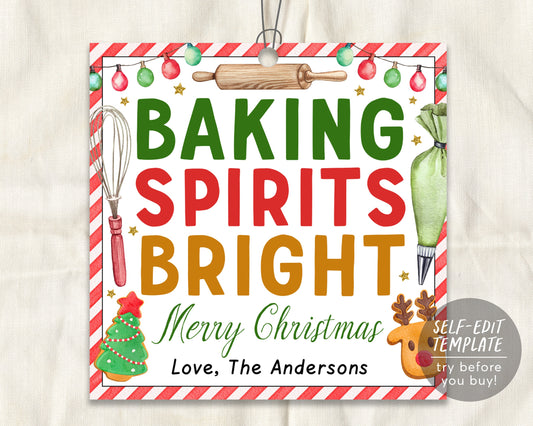 Baking Spirits Bright Tags Editable Templa