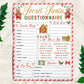 Secret Santa Gift Exchange Questionnaire Editable Template