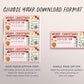 Beach Resort Vacation Travel Ticket Editable Template, Christmas Surprise Trip Reveal, Tropical Beach Weekend Getaway Ticket to Paradise DIY