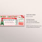Christmas Road Trip Ticket Voucher Editable Template, Surprise Weekend Getaway Vacation Gift Certificate Pack Your Bags Holiday Staycation
