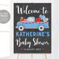 Valentine&#39;s Day BOY Baby Shower Welcome Sign Editable Template
