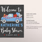 Valentine's Day BOY Baby Shower Welcome Sign Editable Template, Little Heartbreaker Bear Balloon Baby Shower Sign, Welcome Sprinkle Poster