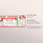 Baseball Game Christmas Gift Ticket Editable Template, Christmas Surprise Sports Game Ticket, Holiday Voucher Gift Certificate Printable
