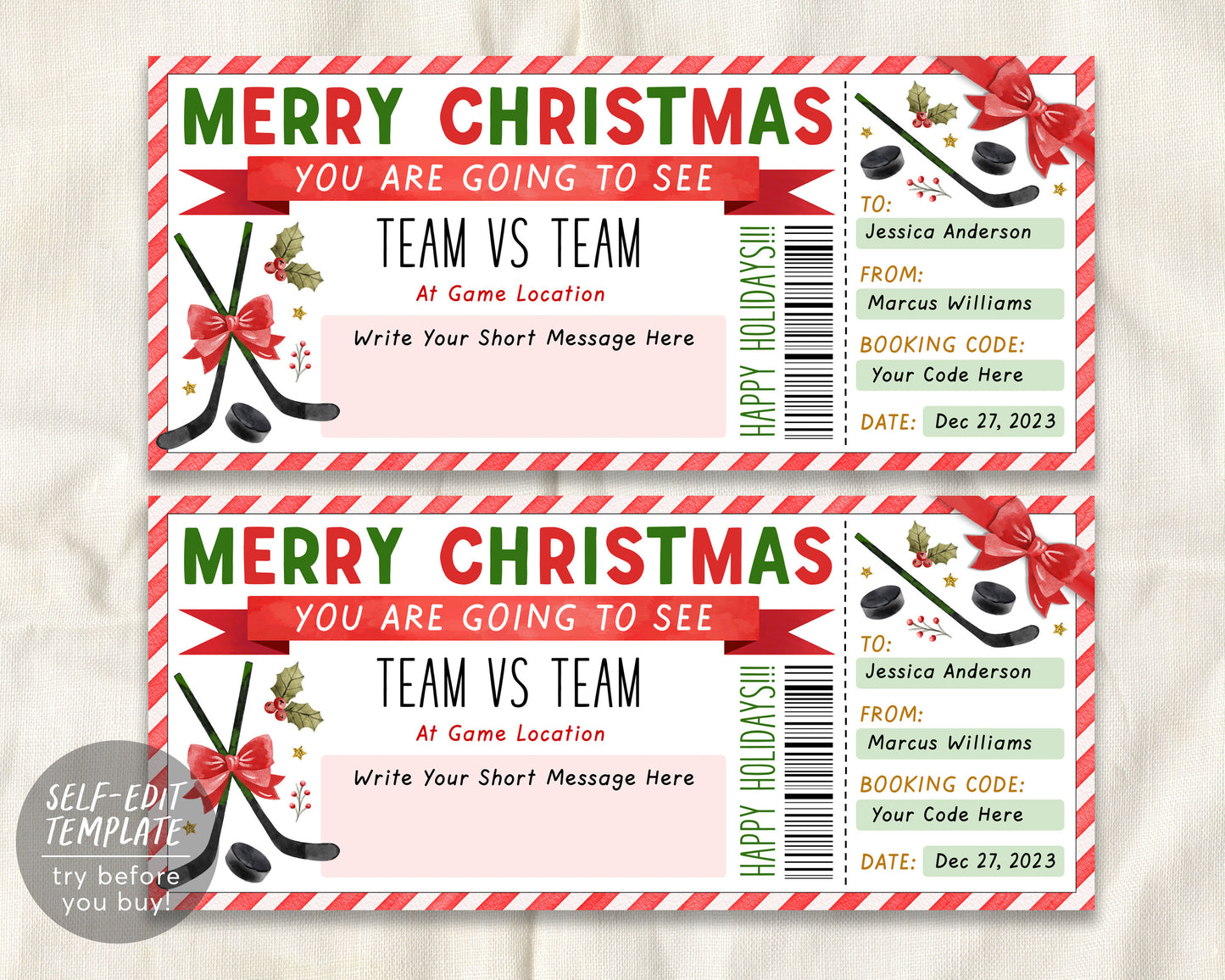 Hockey Game Christmas Gift Ticket Editable Template, Christmas Surpris – Puff Paper Co hockey-game-christmas-gift-ticket-editable-template-christmas-surpris-puff-paper-co