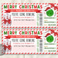 Bowling Christmas Gift Certificate Editable Template