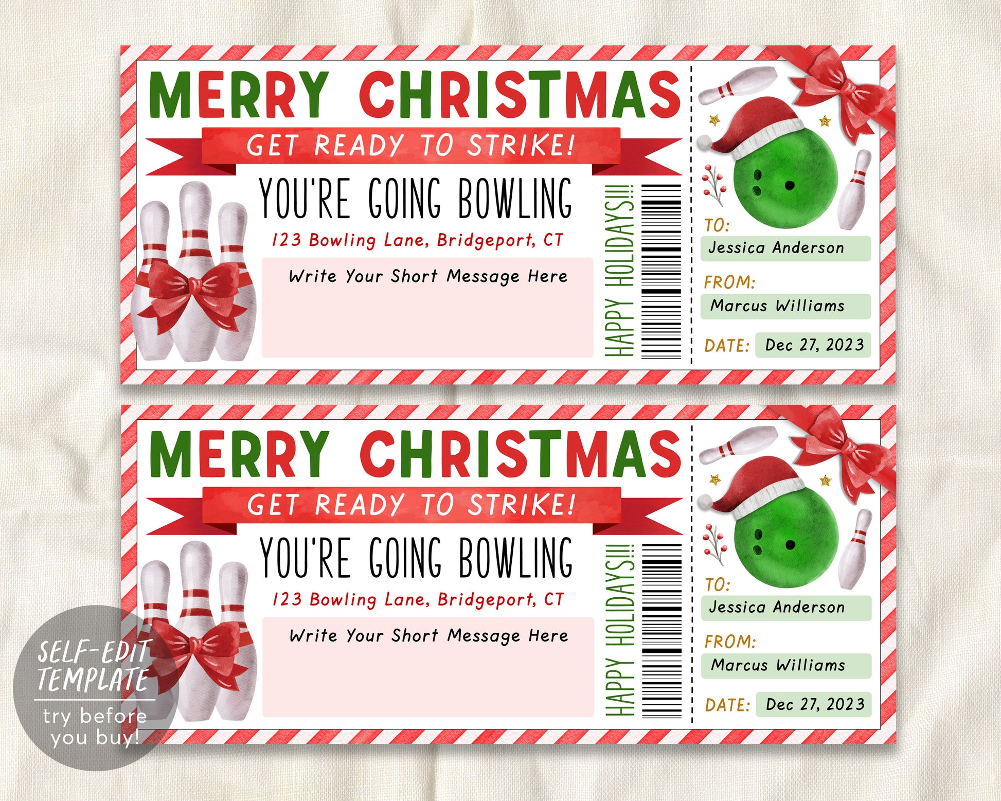 Bowling Christmas Gift Certificate Editable Template, Surprise Holiday – Puff Paper Co bowling-christmas-gift-certificate-editable-template-surprise-holiday-puff-paper-co
