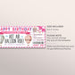 Hot Air Balloon Ticket Editable Template, Birthday Surprise Hot Air Balloon Gift Certificate Reveal For Her, Voucher Experience Coupon