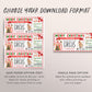 Christmas Circus Ticket Editable Template, Surprise Carnival Ticket Gift Voucher For Kids, Holiday Theme Park Day Trip Certificate Reveal
