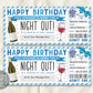 Birthday Night Out Gift Voucher Editable Template