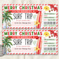 Surf Trip Ticket Gift Voucher Editable Template