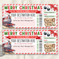 Christmas Train Ticket Boarding Pass Editable Template