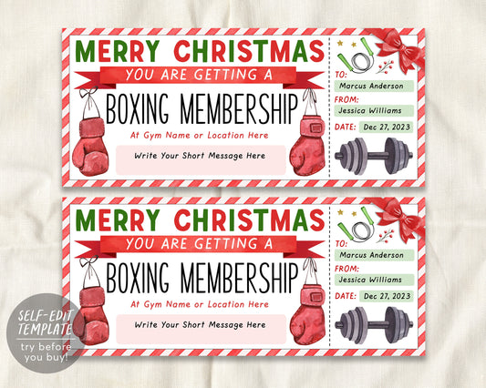 Christmas Boxing Membership Editable Template