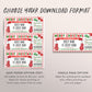 Christmas Boxing Ticket Gift Editable Template, Surprise Boxing Match Voucher Gift Certificate, Holiday Boxing Ring Stadium Sports Coupon