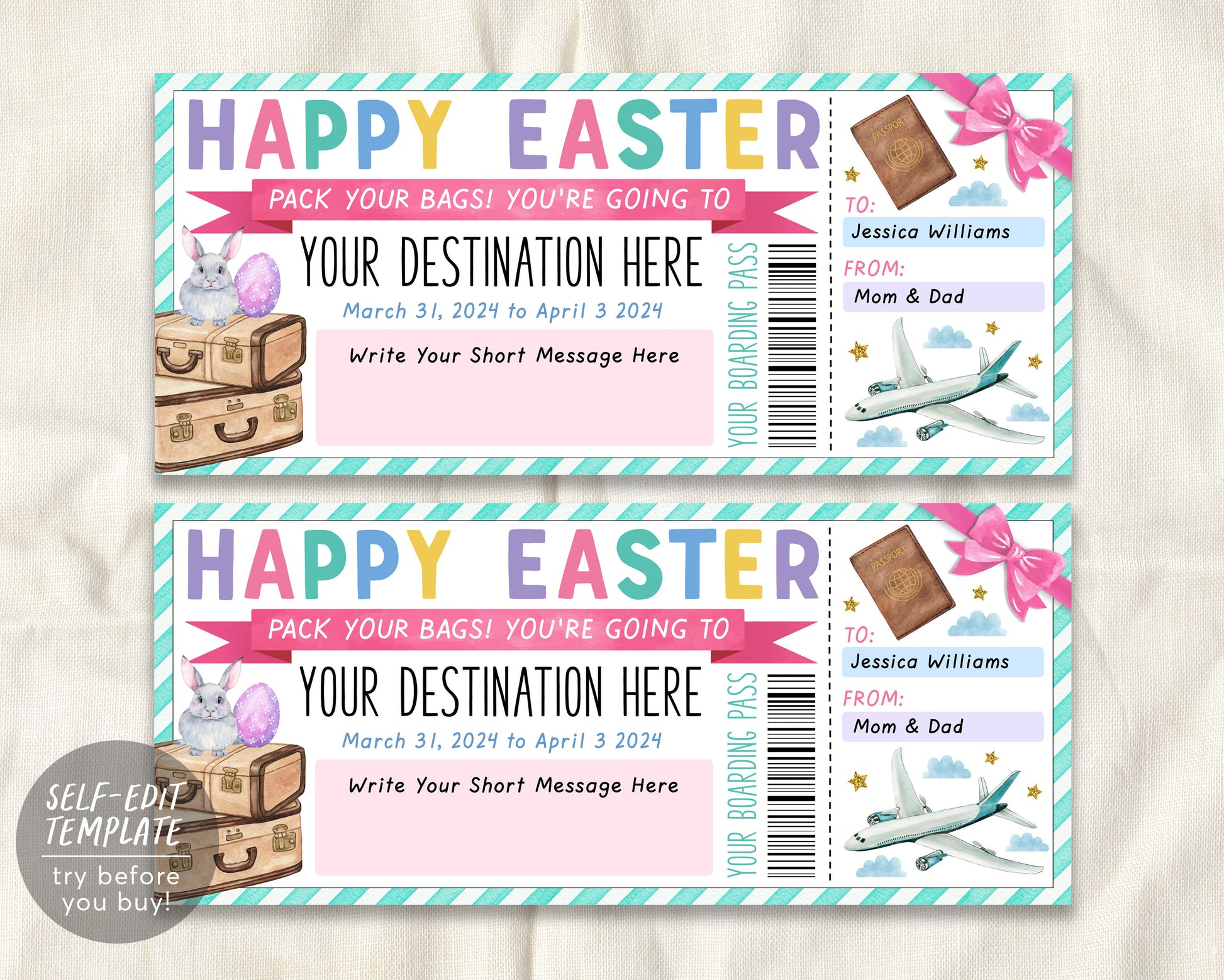 easter-surprise-boarding-pass-editable-template-vacation-travel-plane-puff-paper-co for Free Printable Surprise Trip Ticket Easter Surprise Boarding Pass Editable Template, Vacation Travel Plane – Puff Paper Co for Free Printable Surprise Trip Ticket