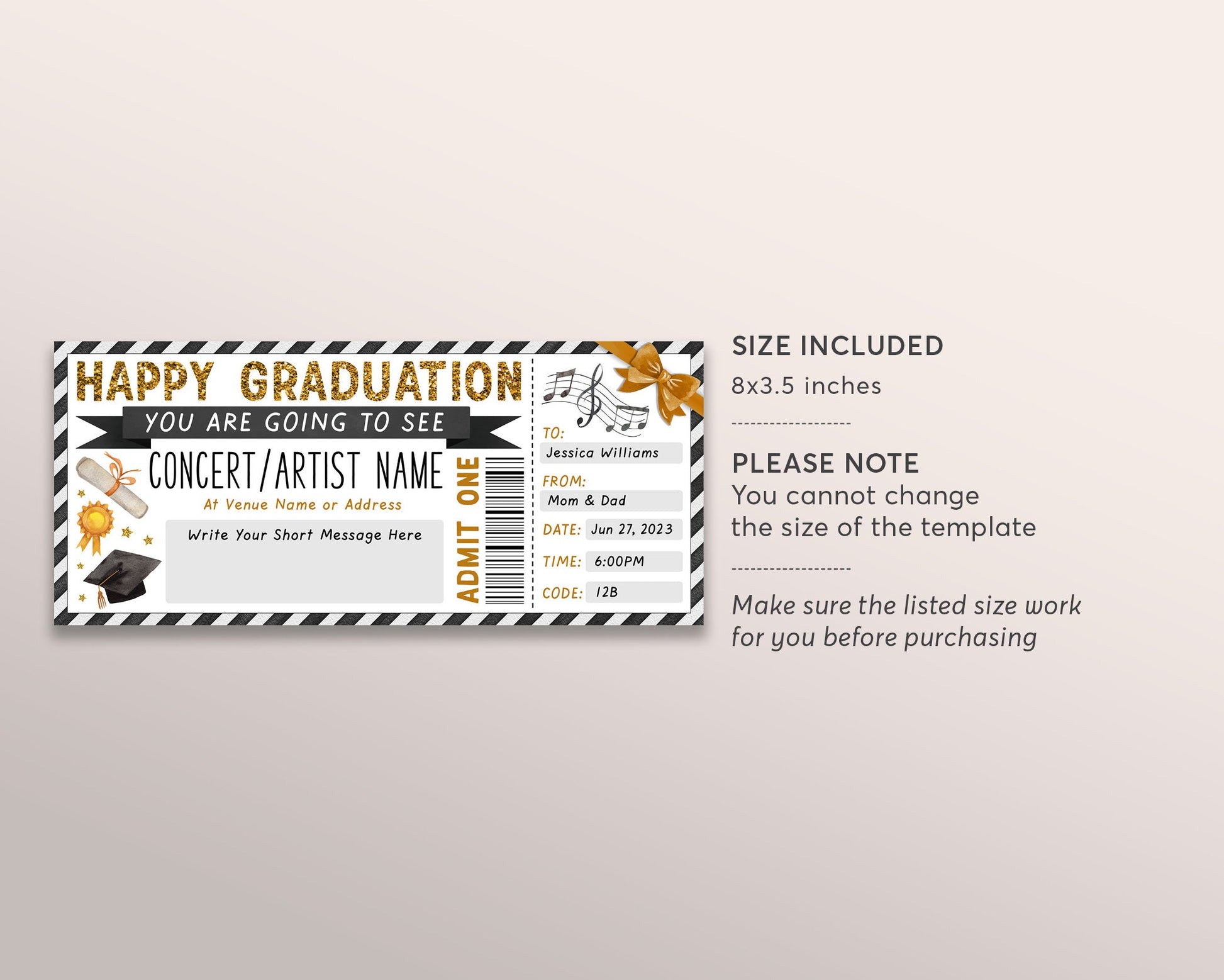 Graduation Concert Ticket Gift Voucher Editable Template, Surprise Gra – Puff Paper Co graduation-concert-ticket-gift-voucher-editable-template-surprise-gra-puff-paper-co