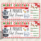 Christmas Private Chef Dinner Gift Voucher Ticket Editable Template