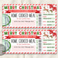 Christmas Home Cooked Meal Coupon Editable Template