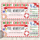 Christmas Pool Membership Gift Certificate Ticket Editable Template