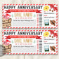 Wedding Anniversary Hawaii Plane Ticket Boarding Pass Editable Template