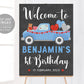 Valentines Theme Welcome Sign BOY Birthday Party Editable Template