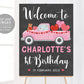 Valentines Theme Welcome Sign Girl Birthday Party Editable Template
