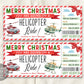 Christmas Helicopter Ride Ticket Gift Certificate Editable Template