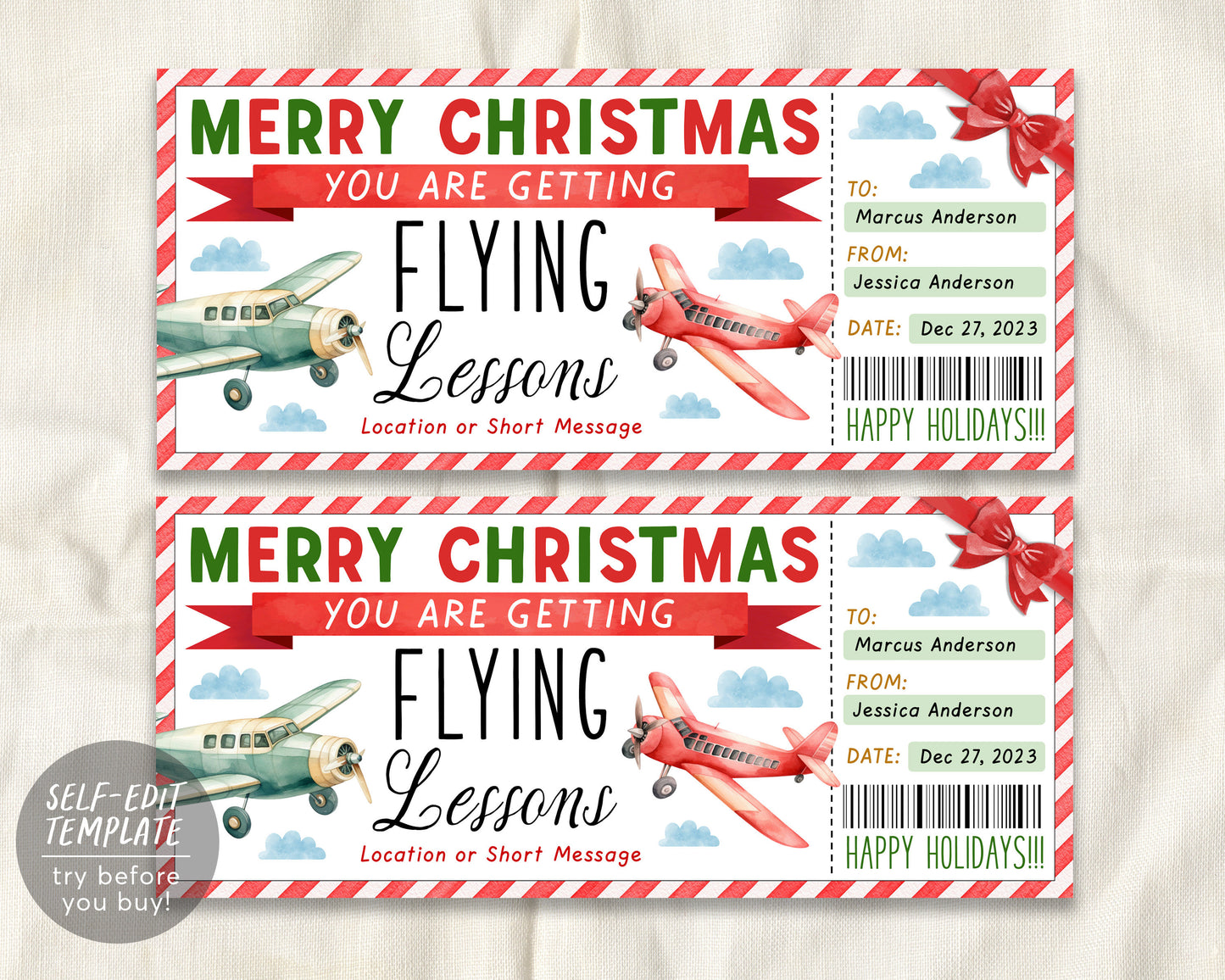 christmas-flying-lessons-ticket-gift-voucher-editable-template-surpri-puff-paper-co for Free Printable Flight Voucher Template Christmas Flying Lessons Ticket Gift Voucher Editable Template, Surpri – Puff Paper Co for Free Printable Flight Voucher Template