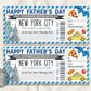 Fathers Day New York City Trip Ticket Editable Template