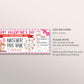 Amusement Park Ticket Editable Template, Valentines Day Surprise Theme Park Gift Voucher For Girlfriend Wife, Carnival Day Trip Certificate