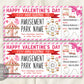 Valentines Day Amusement Park Ticket Editable Template