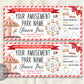 Amusement Park Season Pass Ticket Editable Template, Surprise Theme Park Gift Voucher, Fun Experience Gift Certificate Carnival Day Trip DIY