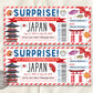 Japan Trip Ticket Boarding Pass Editable Template