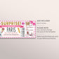 Paris Trip Ticket Boarding Pass Editable Template, Surprise France Travel Vacation Gift Certificate For Birthday Valentines Anniversary DIY