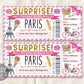 Paris Trip Ticket Boarding Pass Editable Template