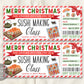 Sushi Making Class Ticket Voucher Editable Template